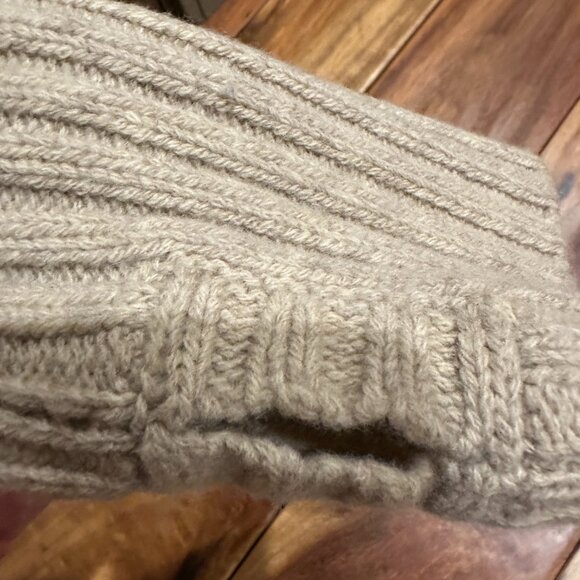 NWOT ZADIG & VOLTAIRE "I SHOULD HAVE BEEN A COWBOY" BEIGE WOOL SWEATER MEDIUM - Picture 4 of 8